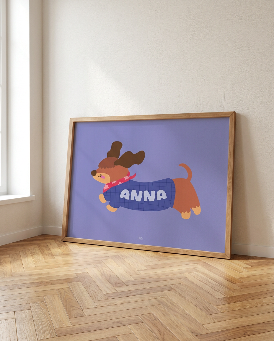Personalized Dachshund Print
