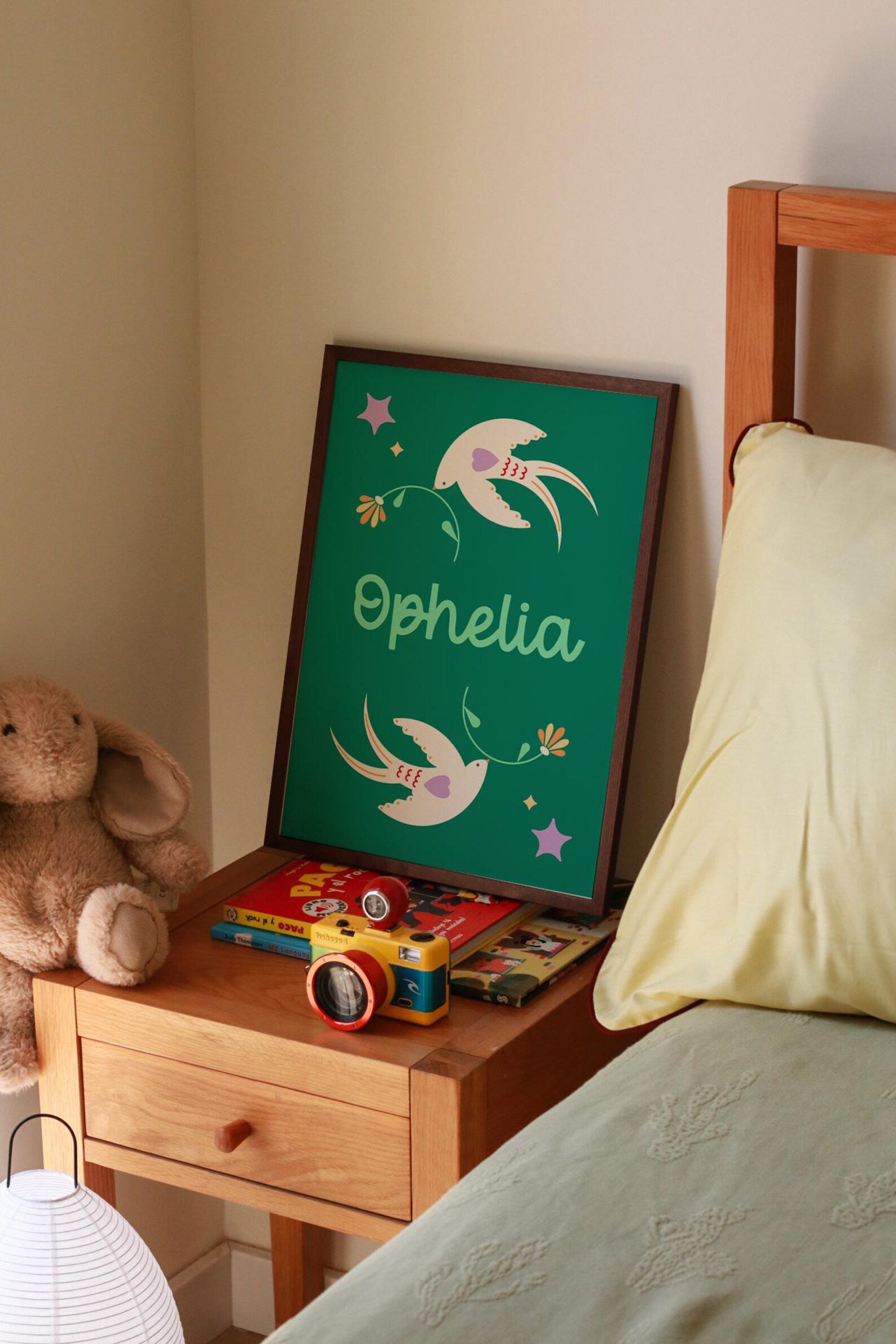 Custom Name Boho Swallow Print
