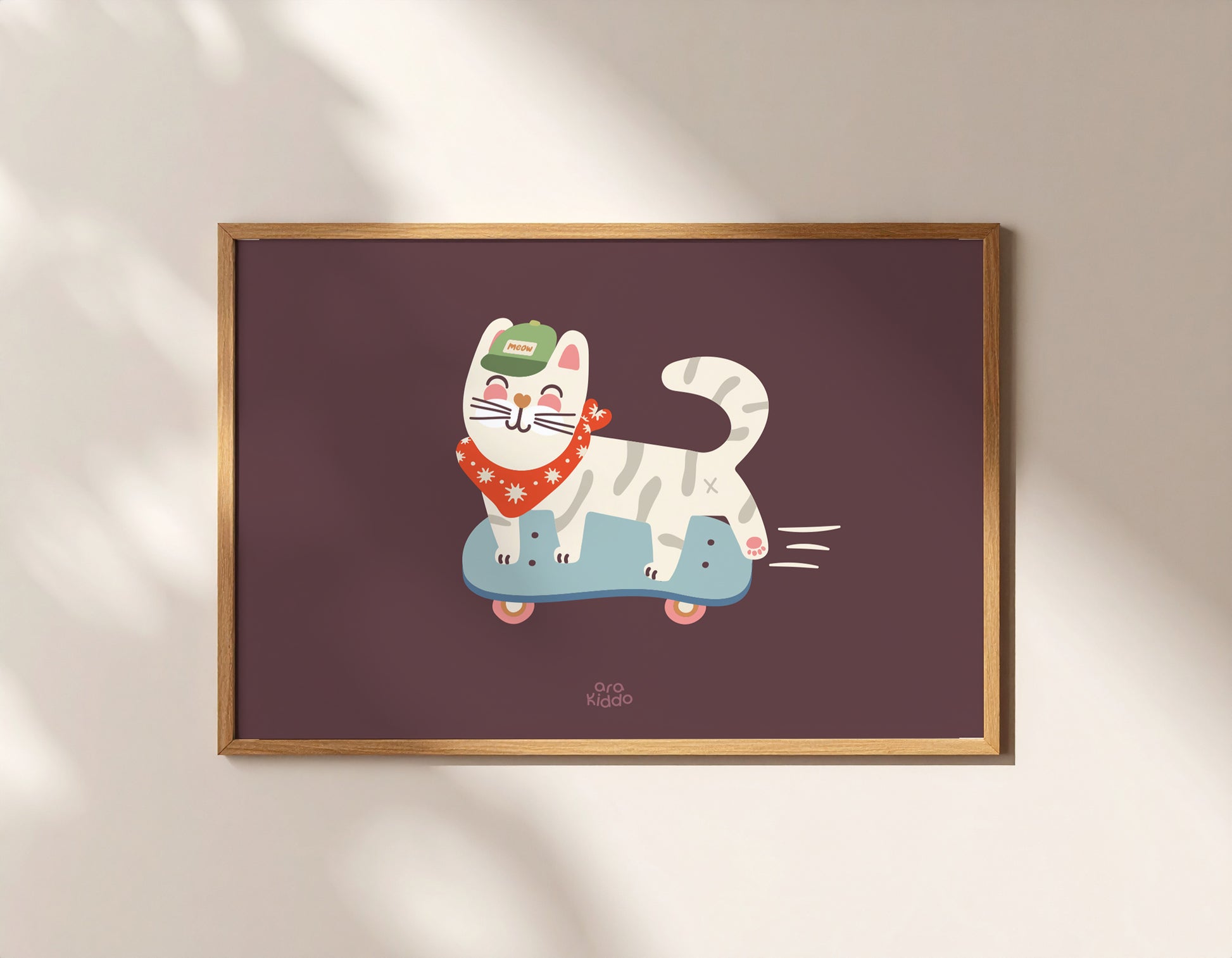 Skater Cat Print