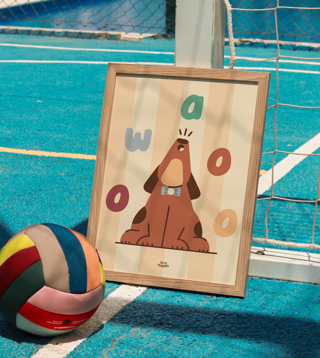 Awooo Dog Nursery Poster