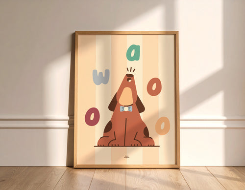 Awooo Dog Nursery Poster