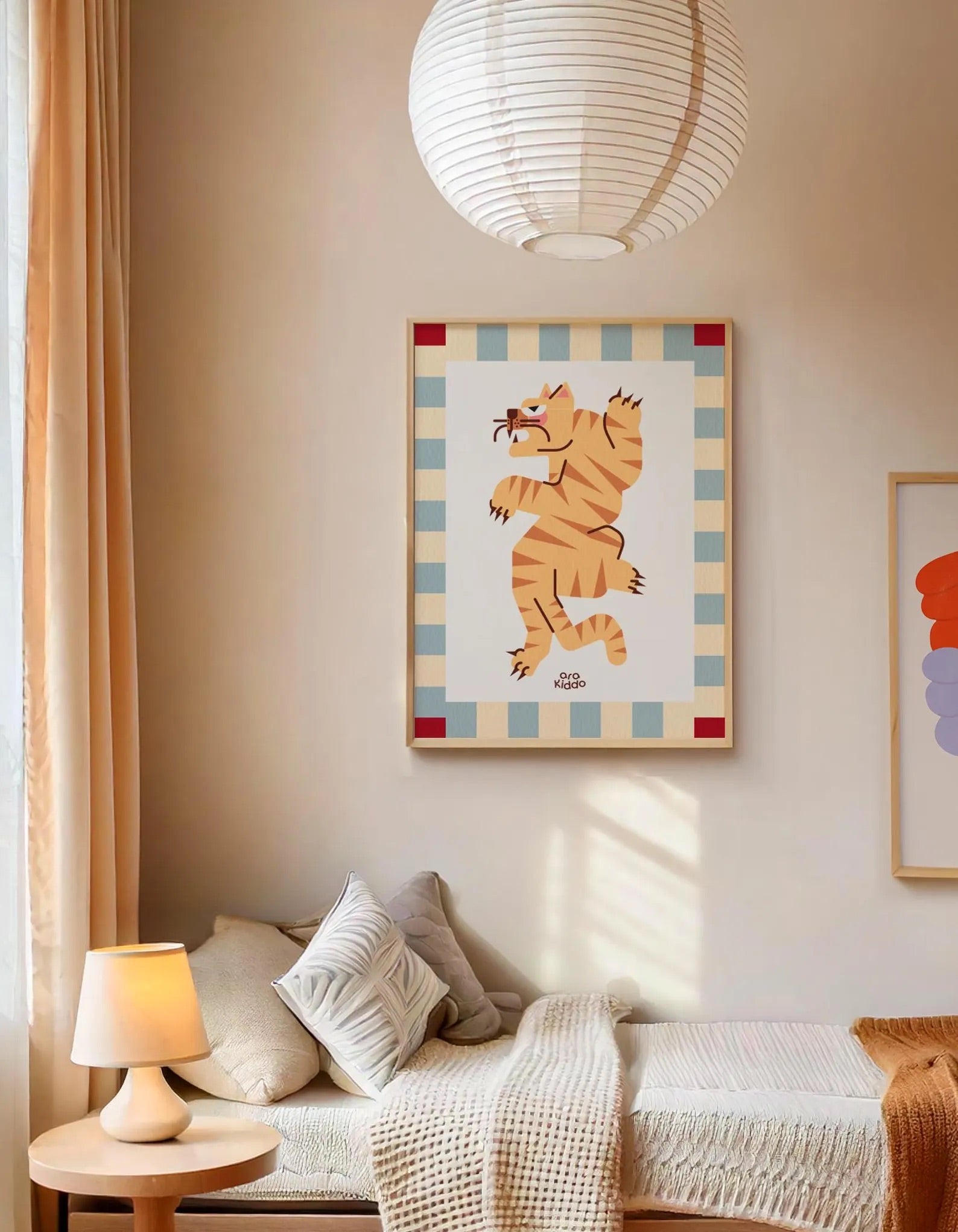 Cute Mid Century Tiger Cat Poster