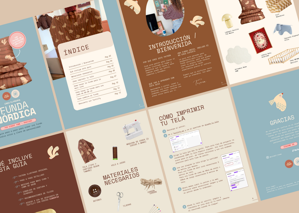 Guía para crear tu propia funda nórdica + patrón de ilustración para tela