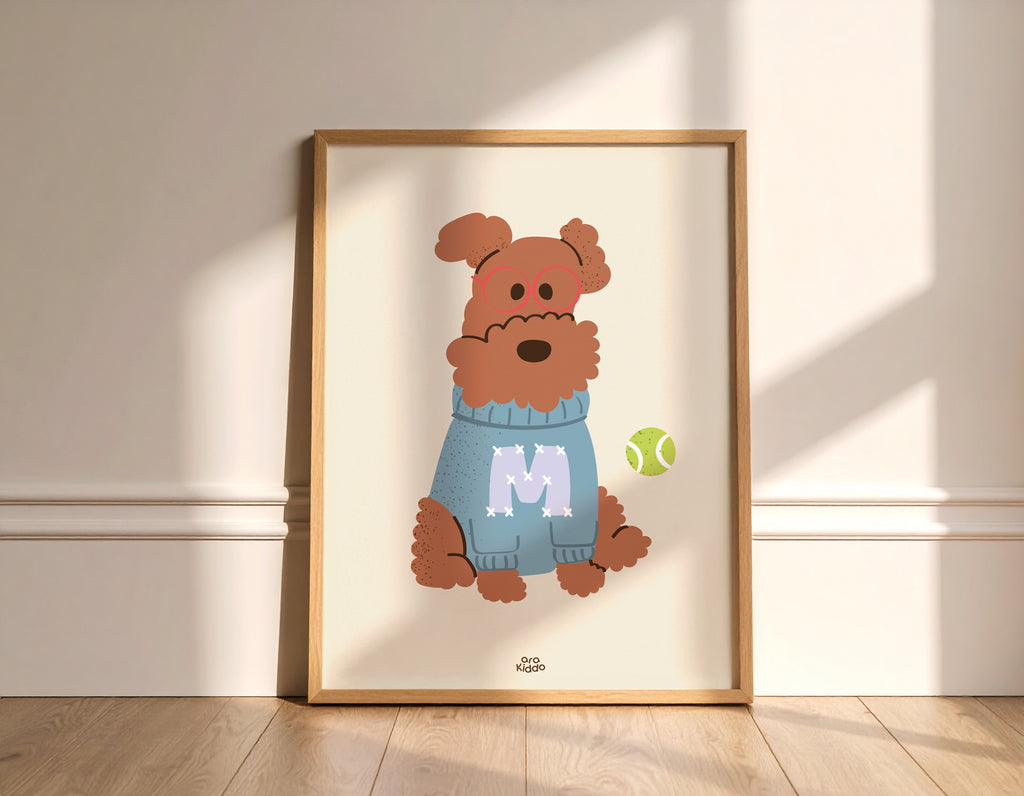 Custom Dog Poster with Initial