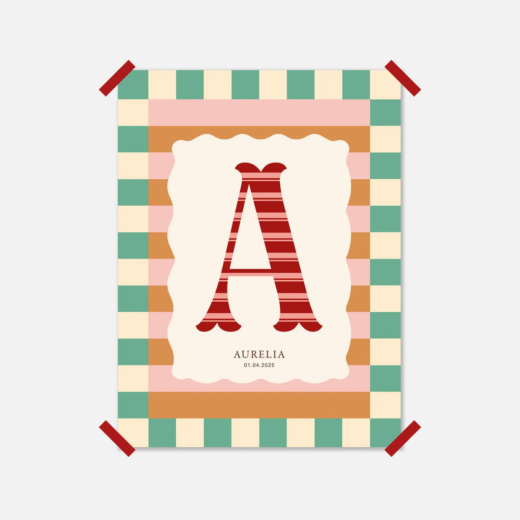Personalized Baby Name Initial Print