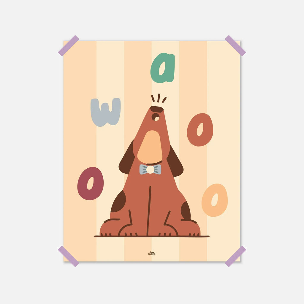 Awooo Dog Nursery Poster