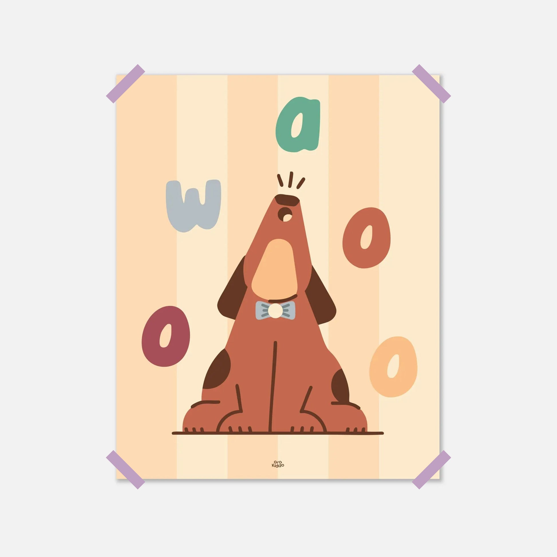 Awooo Dog Nursery Poster
