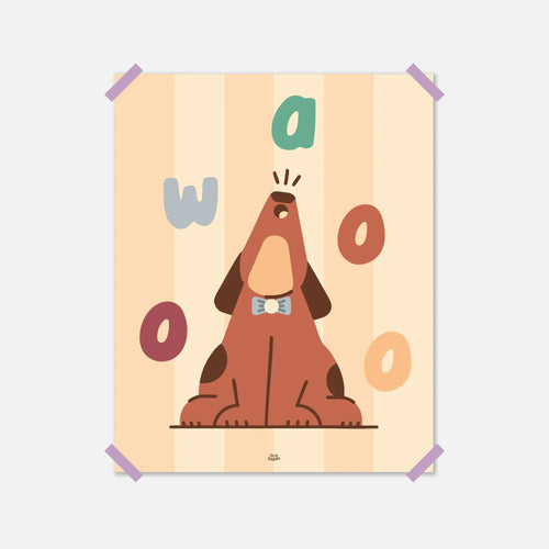 Awooo Dog Nursery Poster