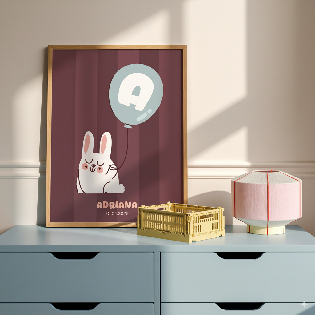 Personalized Bunny with Balloon