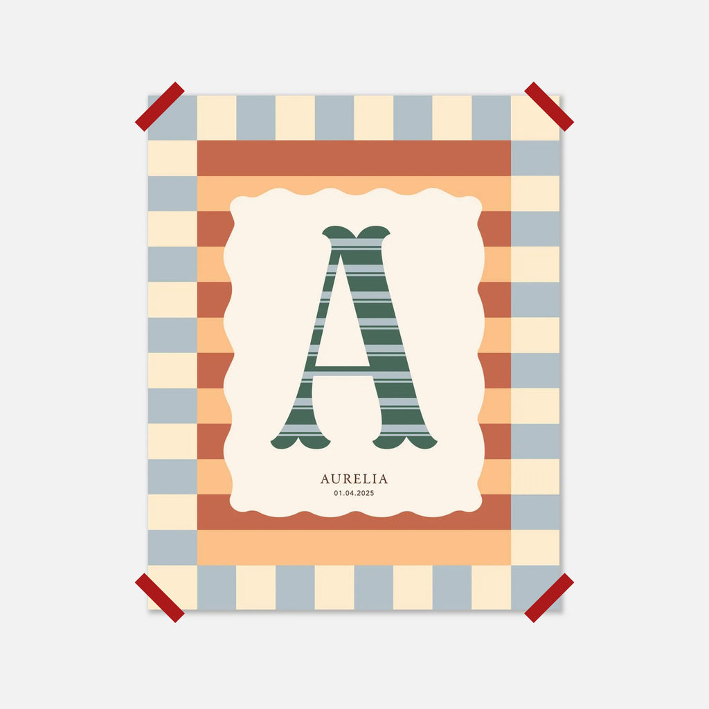 Personalized Baby Name Initial Print