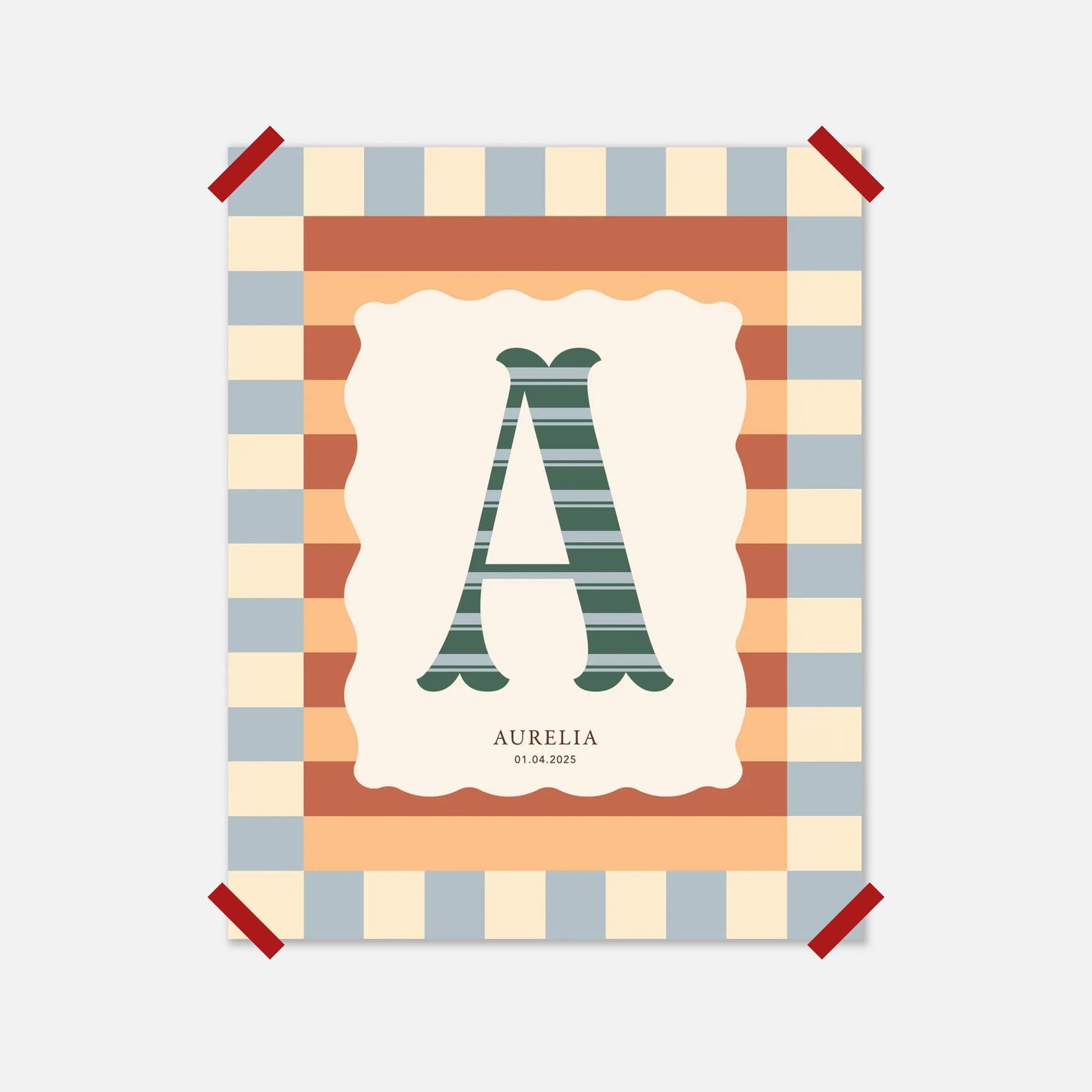 Personalized Baby Name Initial Print