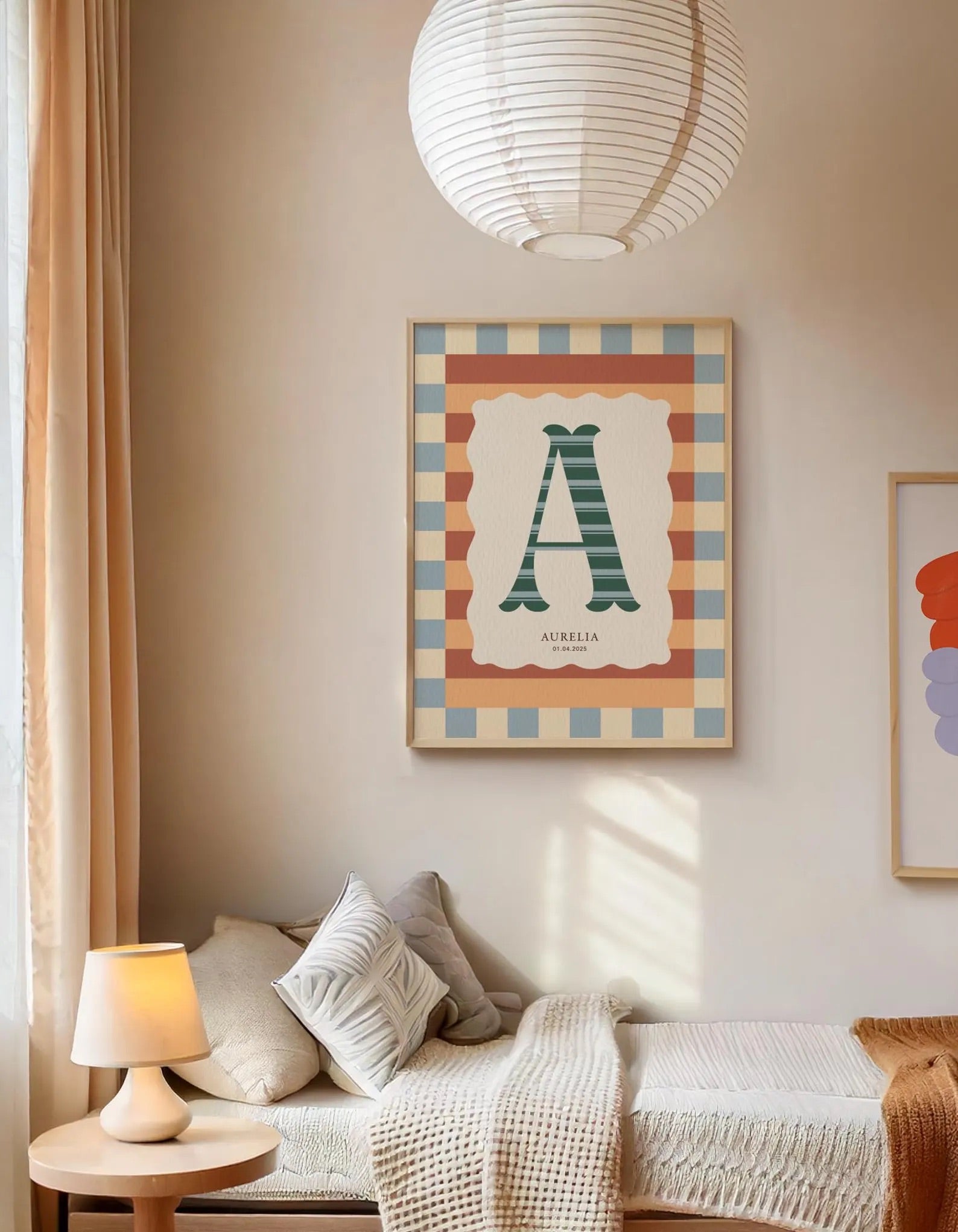 Personalized Baby Name Initial Print