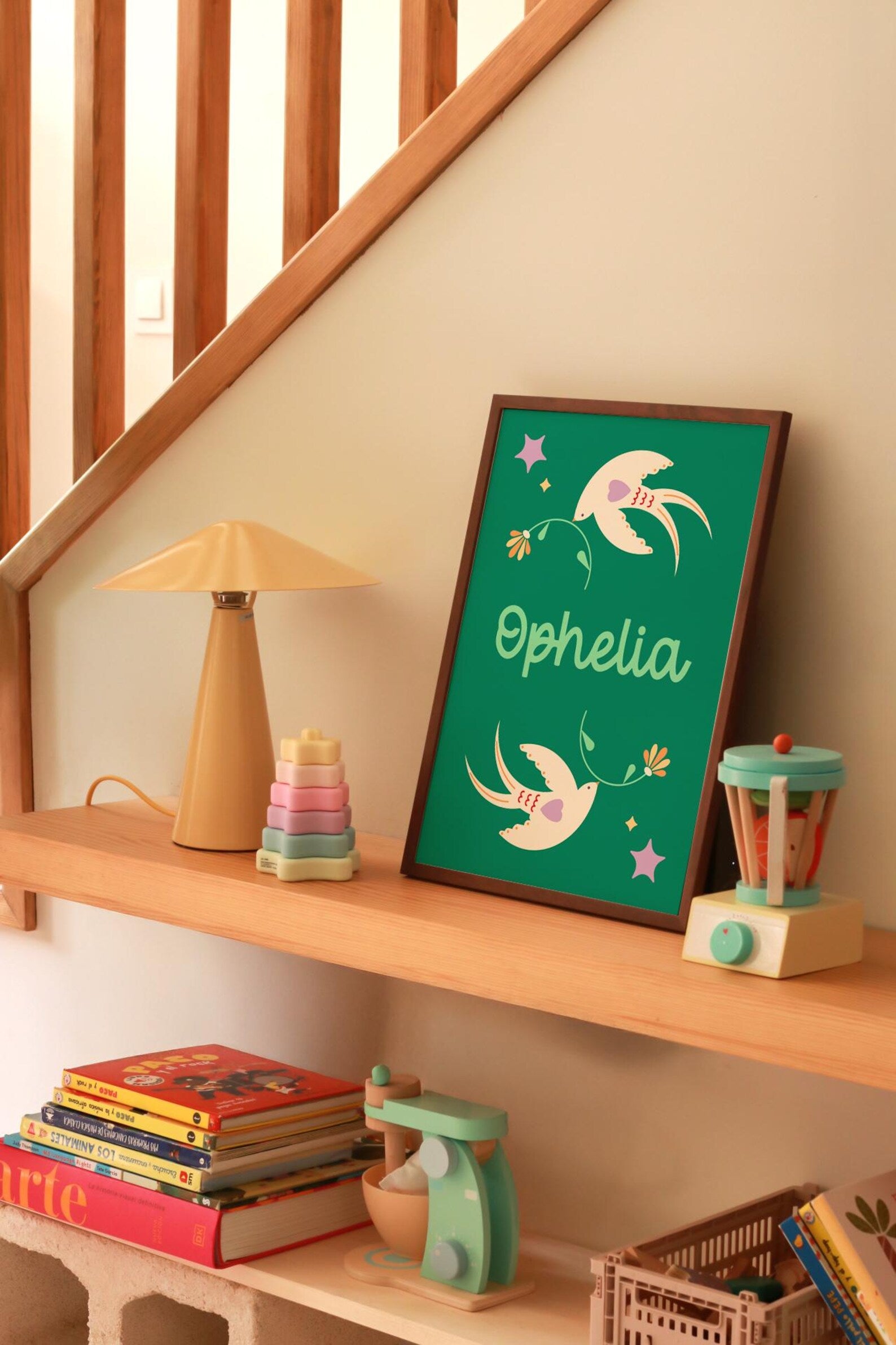 Custom Name Boho Swallow Print