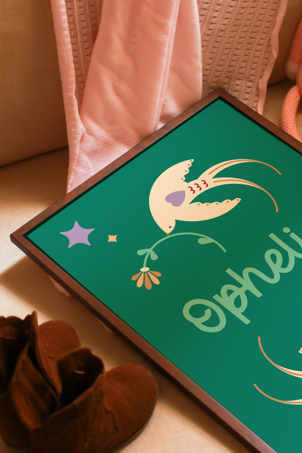 Custom Name Boho Swallow Print