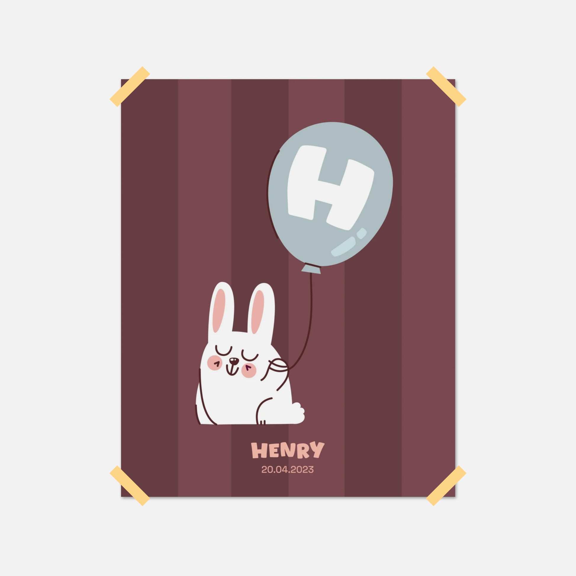 Personalized Bunny with Balloon