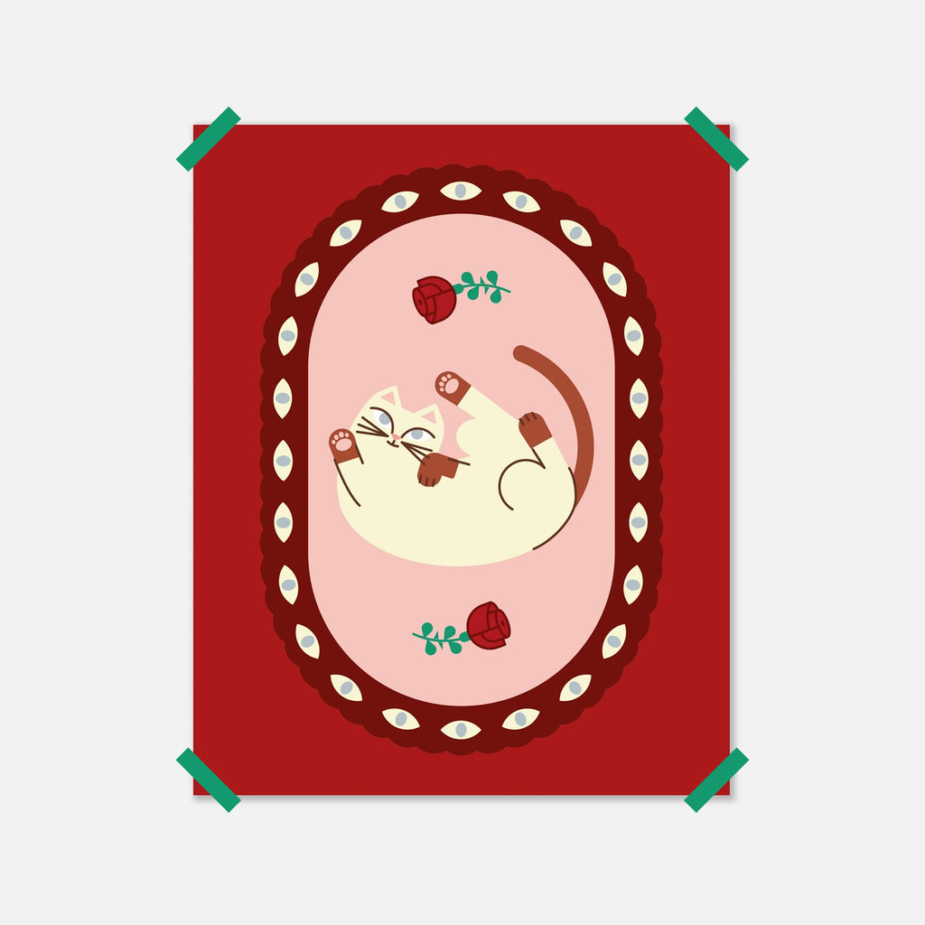 Cute Upside Down Cat Poster