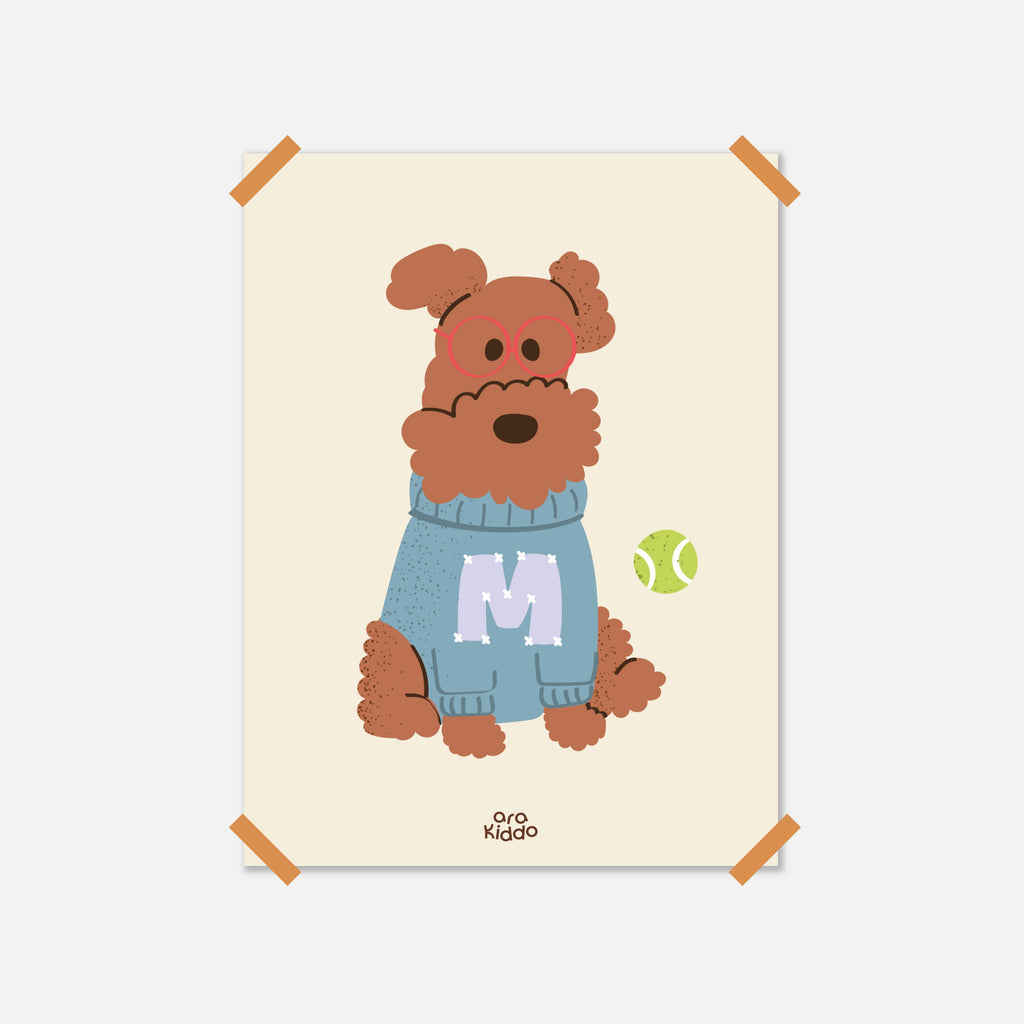 Custom Dog Poster with Initial