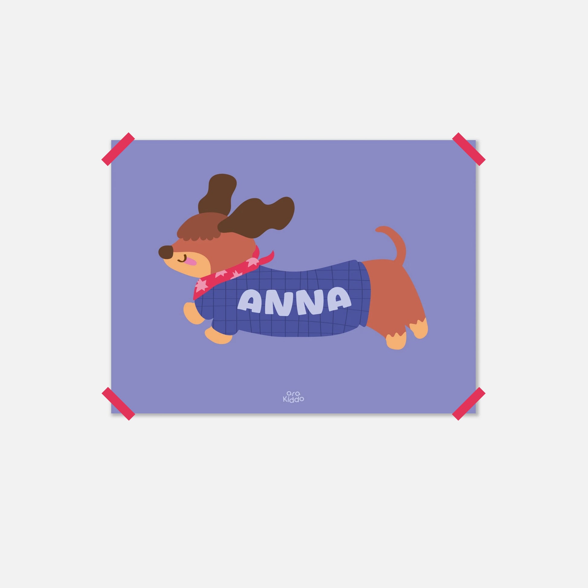 Personalized Dachshund Print