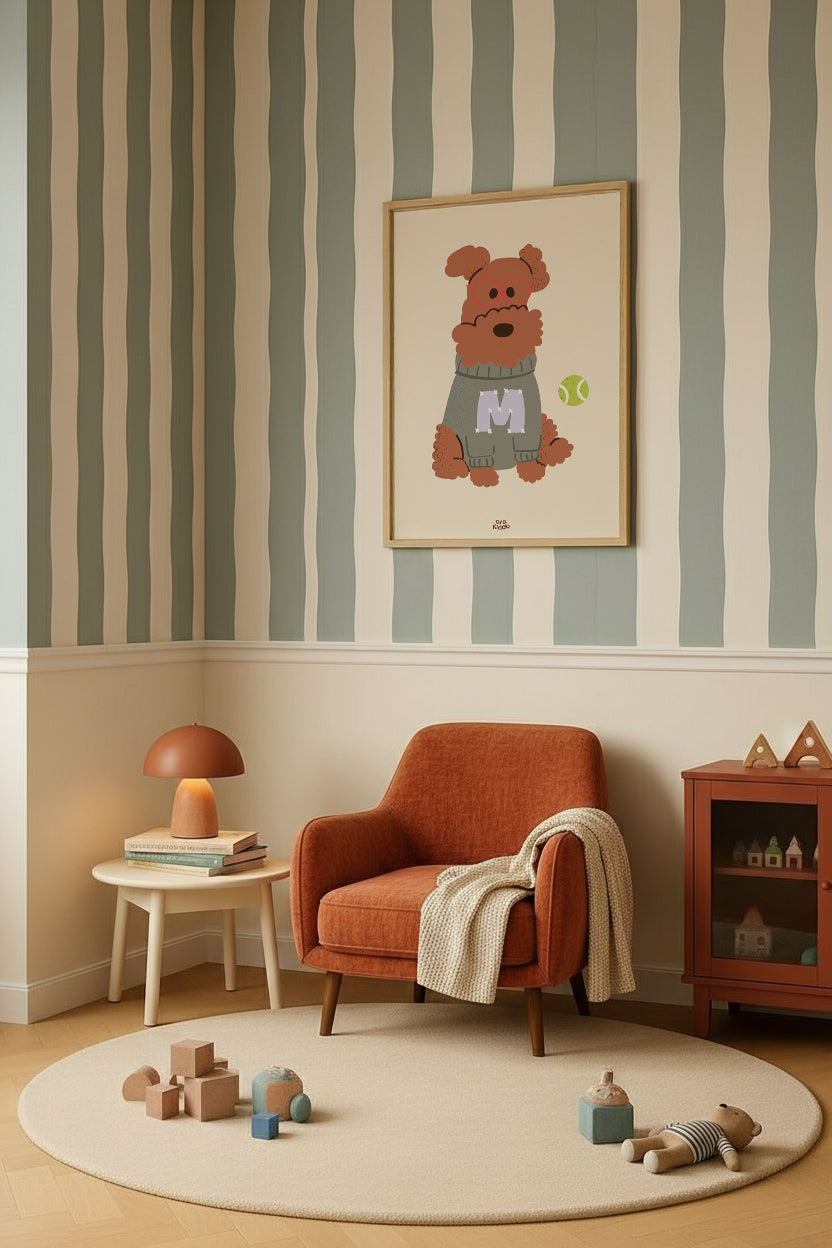 Custom Dog Poster with Initial