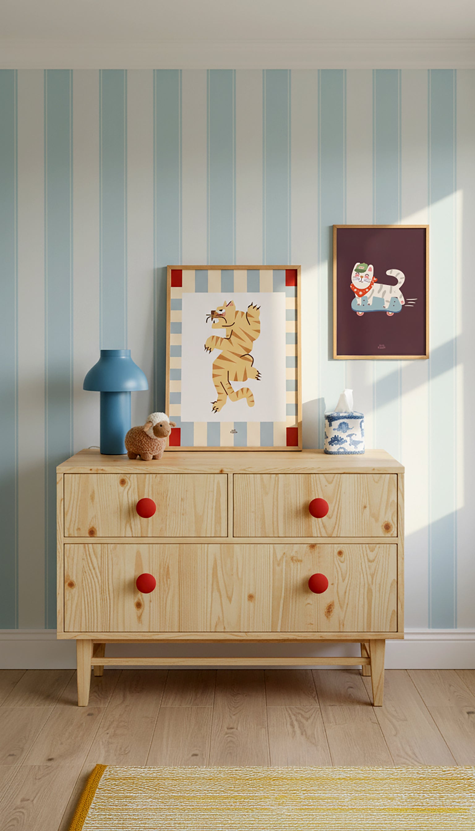 Cute Mid Century Tiger Cat Poster