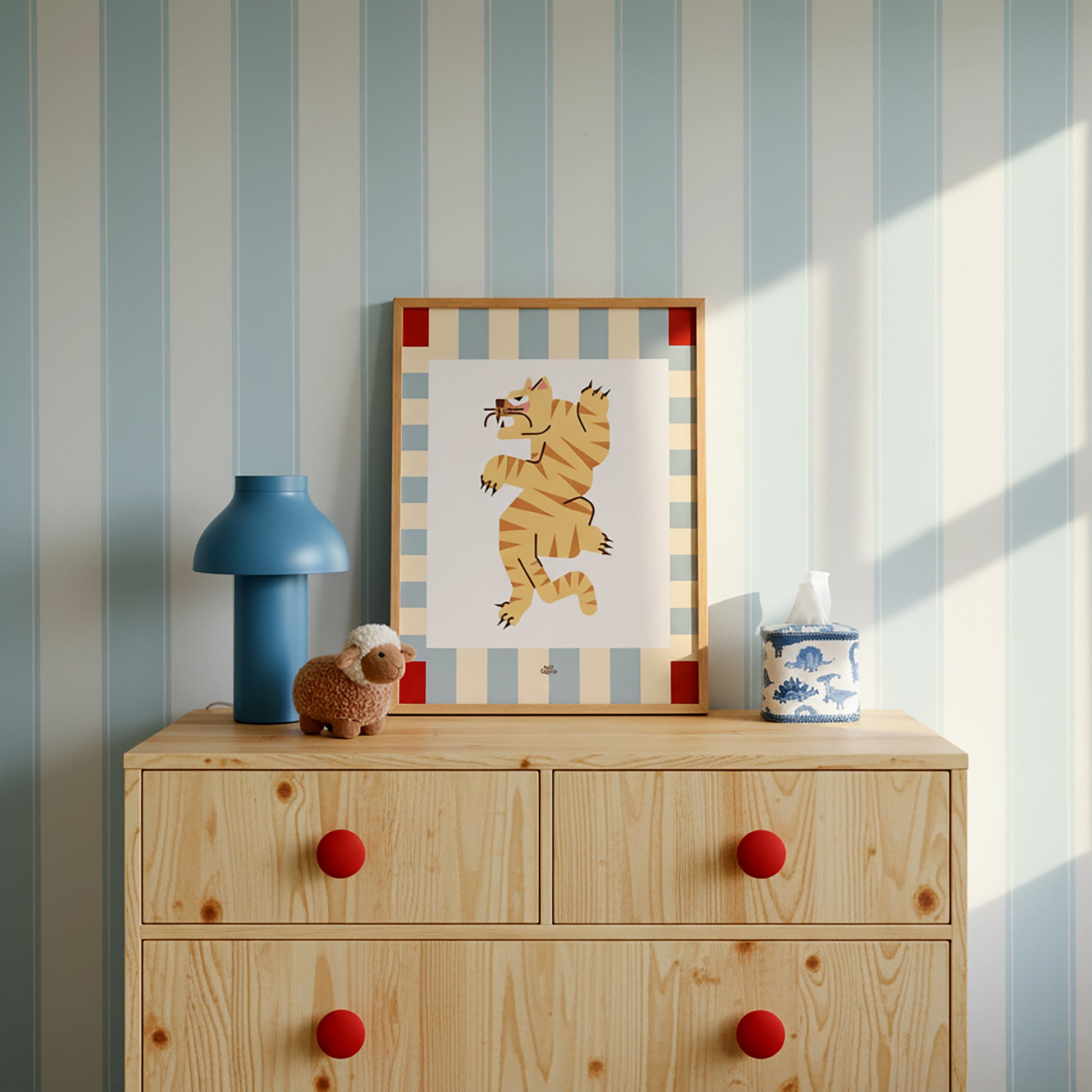 Cute Mid Century Tiger Cat Poster
