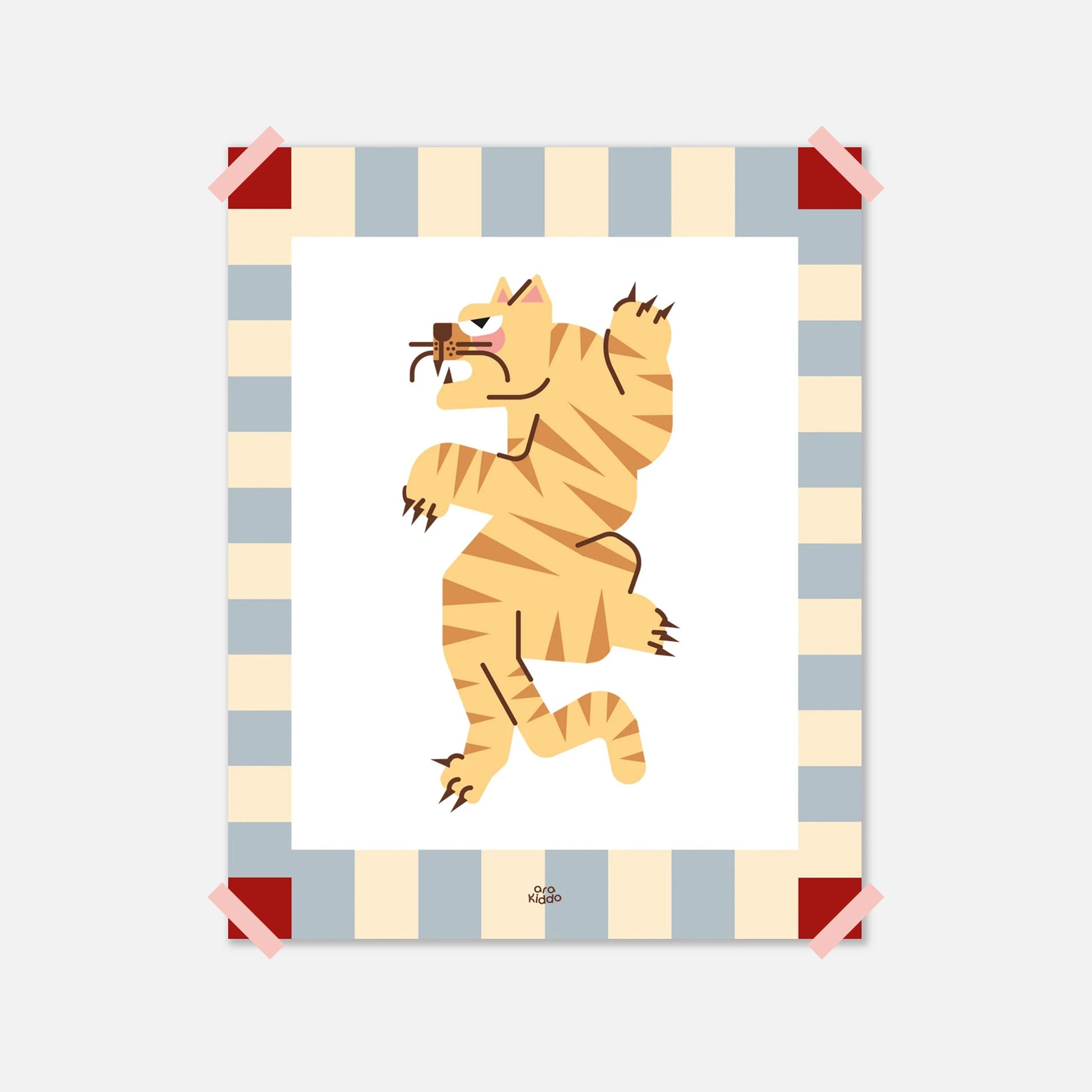 Cute Mid Century Tiger Cat Poster